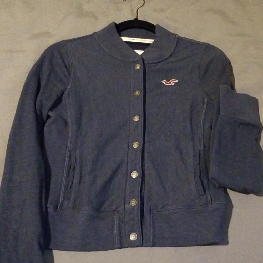 Hollister navy jacket, size S